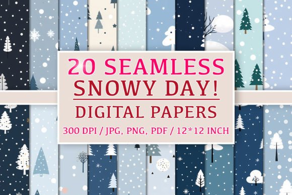 20 Seamless Snowy Day Patterns: A Creative Resource for Designers and Enthusiasts