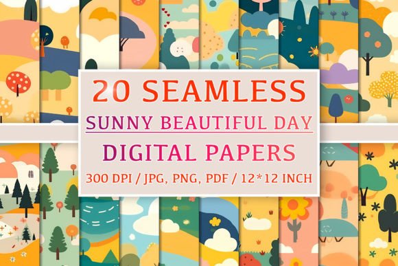 20 Seamless Sunny Beautiful Day Patterns: Elevating Creativity with Digital Design