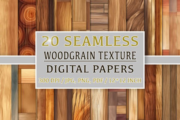 20 Seamless Woodgrain Texture Patterns for Creative Projects