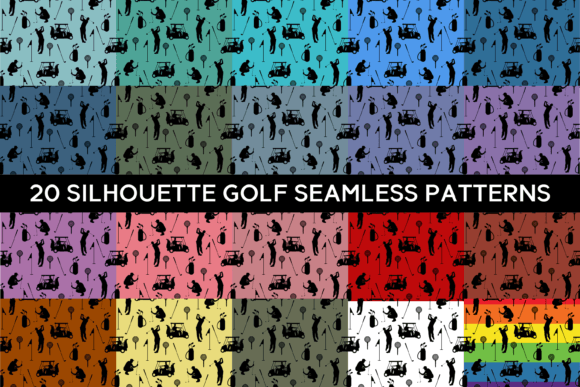 20 Silhouette Golf Seamless Patterns: A Creative Resource for Designers and Makers