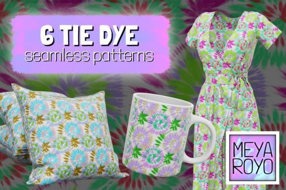 6 Tie Dye Seamless Patterns Reimagined