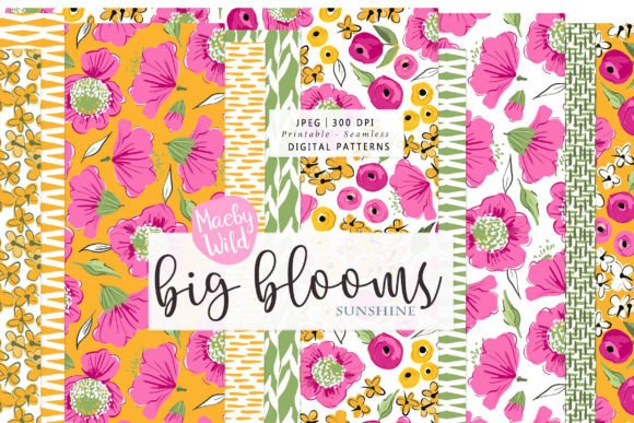 Big Blooms Sunshine Seamless Patterns: A Creative Resource for Design Enthusiasts