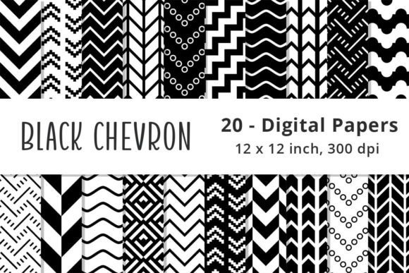 Black and White Chevron Digital Patterns: A Versatile Resource for Design Enthusiasts