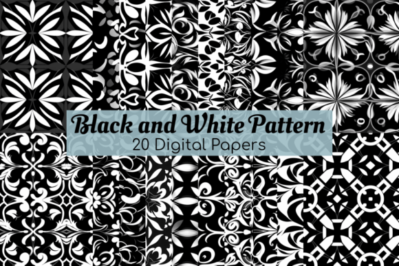 Black and White Patterns Digital Paper