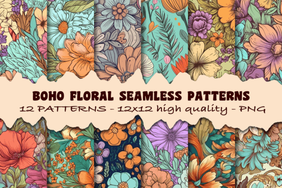 Boho Floral Seamless Surface Patterns: A Versatile Design Choice for Creative Projects