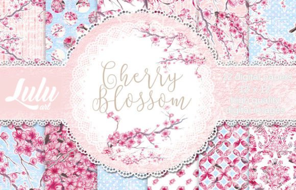 Cherry Blossom 12 Patterns Freebie: A Versatile Digital Resource for Creative Projects
