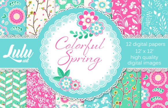 Colorful Spring Patterns: A Digital Resource for Creative Expression