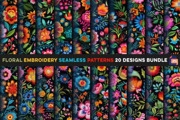 Embroidery Floral Seamless Patterns