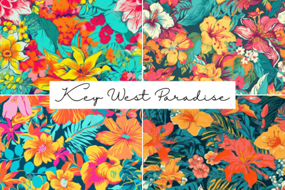 Key West Paradise Seamless Patterns