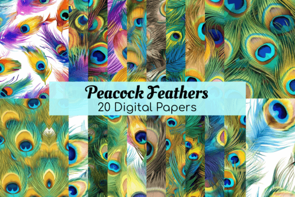 Peacock Feathers Digital Paper Patterns: A Creative Resource for Modern Designers