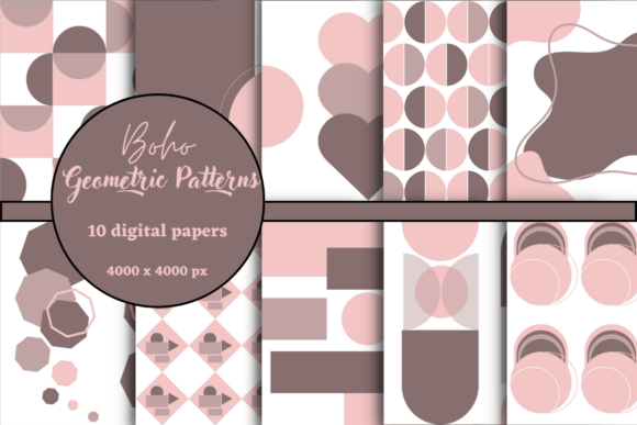 Pink Boho Geometric Patterns