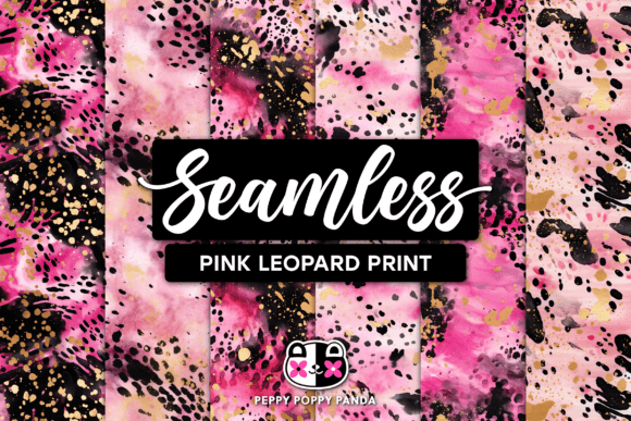 Pink Leopard Print Seamless Patterns
