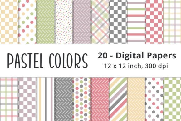 Printable Pastel Digital Paper Patterns