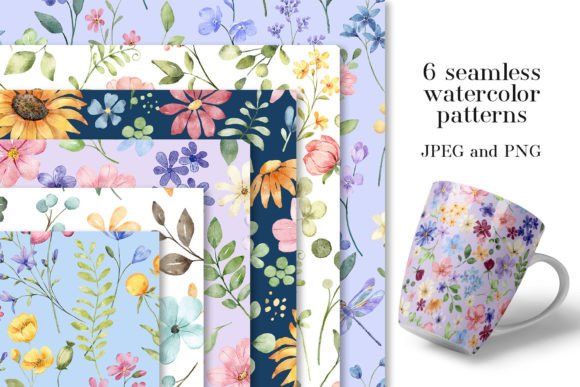 Seamless Patterns Watercolor Wildflower