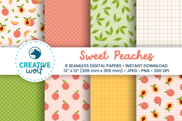 Sweet Peaches Seamless Patterns Bundle: A Creative Resource for Design Enthusiasts