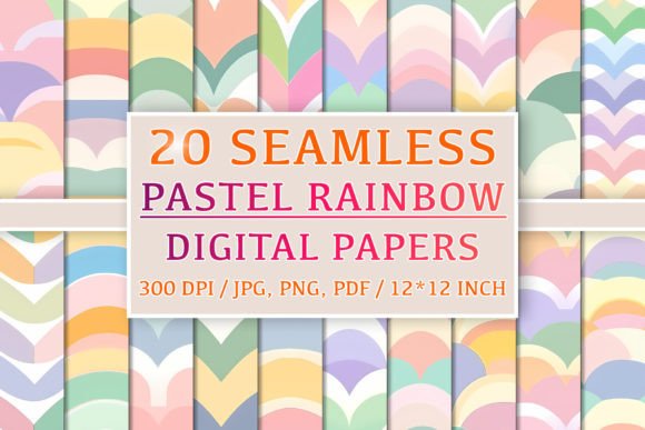 Transform Your Design Workflow with 20 Seamless Pastel Rainbow Patterns