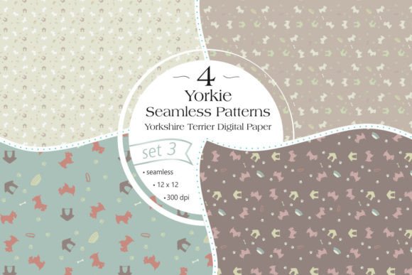 Yorkie Seamless Patterns - Set 3: A Creative Resource for Design Enthusiasts